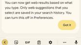 Pixel Launcher search bar showing web results