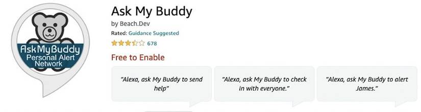 Ask My Buddy skill store listing