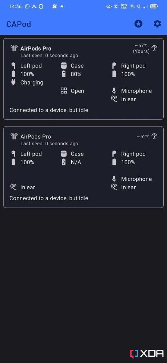 CAPod is an open-source companion app for AirPods users on Android