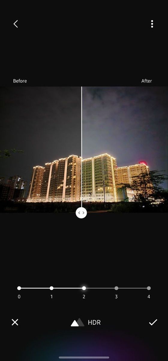 Galaxy Enhance-X apply HDR screenshot.