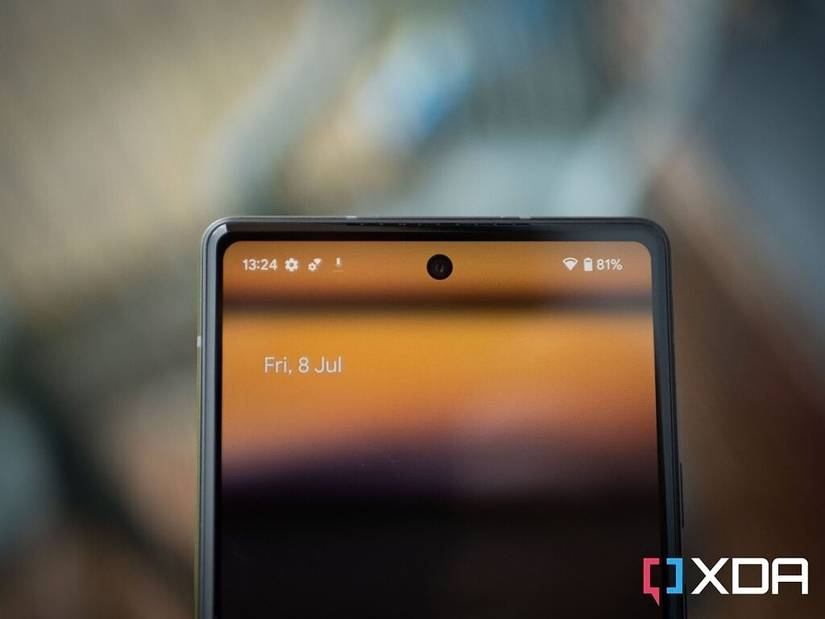 Punch hole camera of the Google Pixel 6a
