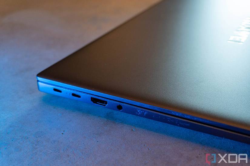 Angled view of MateBook ports