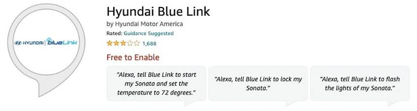 Hyundai blue link alexa skill