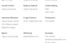 Screenshot of Facebook play store listing additional information section.