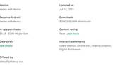 Screenshot of Facebook updated Play Store listing without Permissions list.