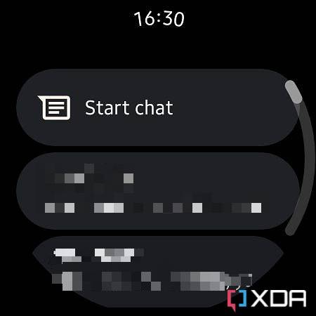 Screenshot of Google Messages app on Galaxy Watch 4.