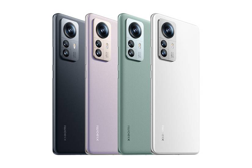 Xioami 12S Pro in all colors on white background.