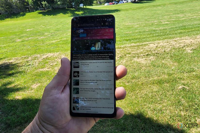 Man's hand holding the Moto G Stylus 5G