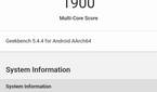 Screenshot of the Geekbench result scores.