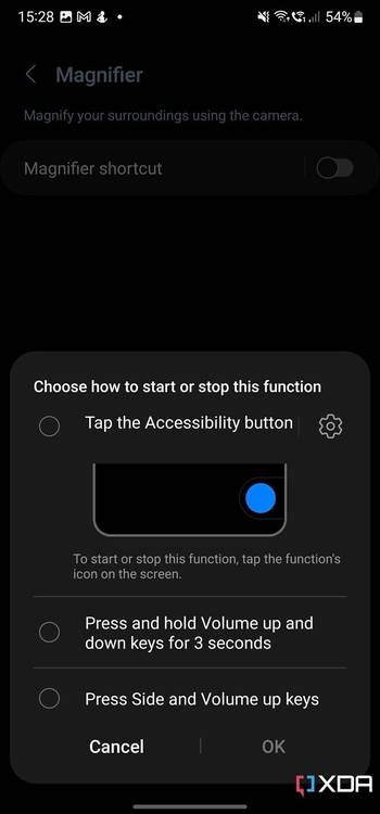 Magnifying glass for accessibility in One UI 5.0