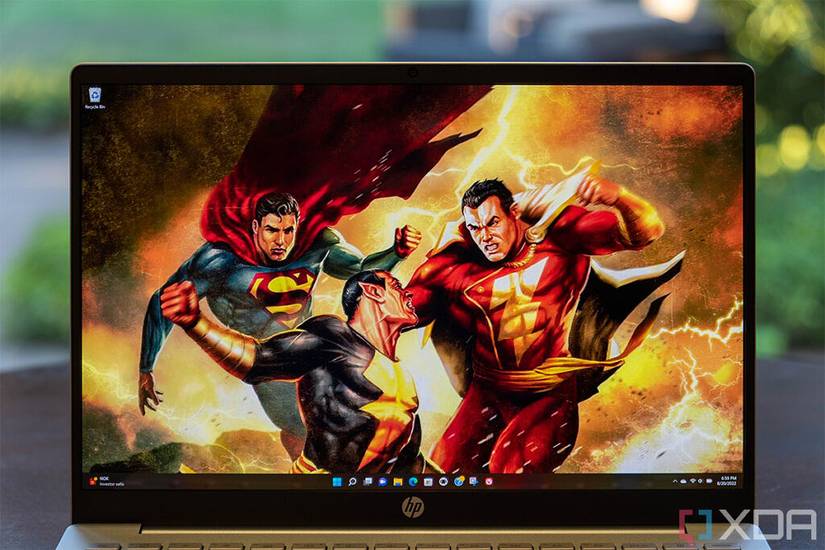 Close up of HP Pavilion Plus display
