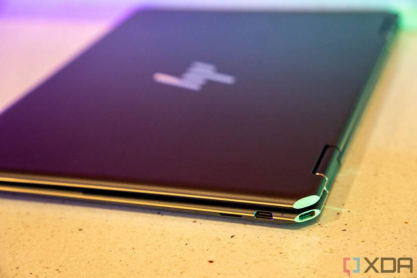 View of USB Type-C ports on HP Spectre x360