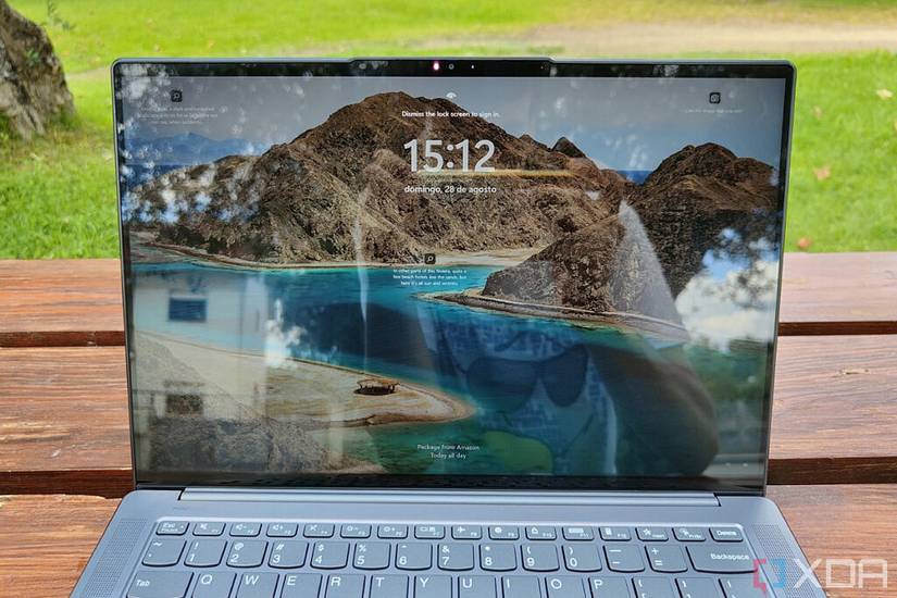Close-up view of the display on the Lenovo Slim 7 Pro X