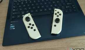 Nintendo Switch Joy-Con on a laptop