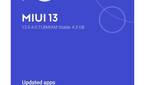 Screenshot showing MIUI 13 based on Android 13 update available on Xiaomi 12 Pro.