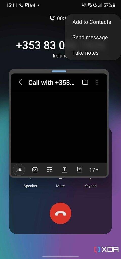 Take notes during calls on the Samsung Galaxy S22 Ultra