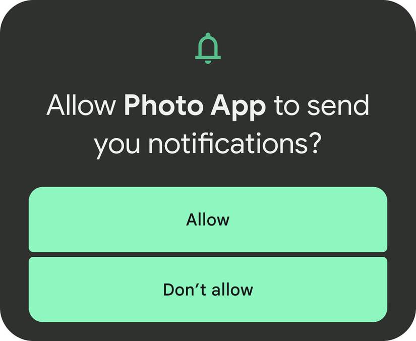 Android 13 app notification request