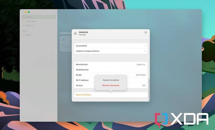 Apple HomePod settings