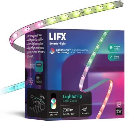 Lifx is a great alternative to the Hue ecosystem that doesn't require a hub. And if you want to get more creative than just bulbs, LED strips are the way to go. These have 8 zones to light up as part of your custom scenes, and of course, all controllable with Google Assistant. 