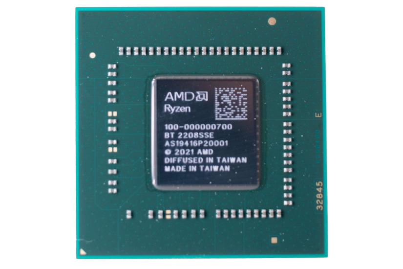 Close-up view of an AMD Ryzen 7020 series processor