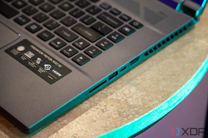 View of ports on Acer Predator Triton 500 SE