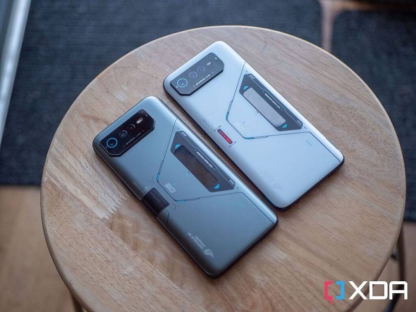 Asus ROG Phone 6D Ultimate beside the Asus ROG Phone 6 Pro