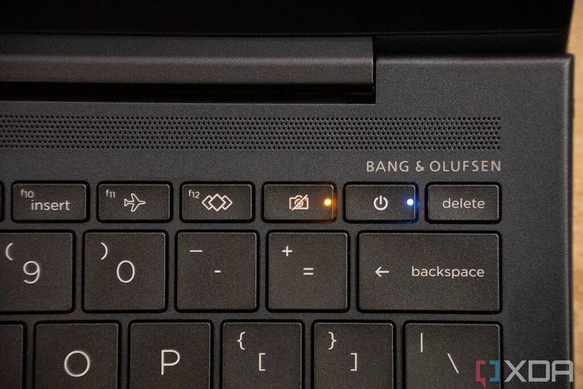 Close up of camera and power keys on keyboard
