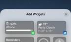 iOS 16 lock screen widgets selection window