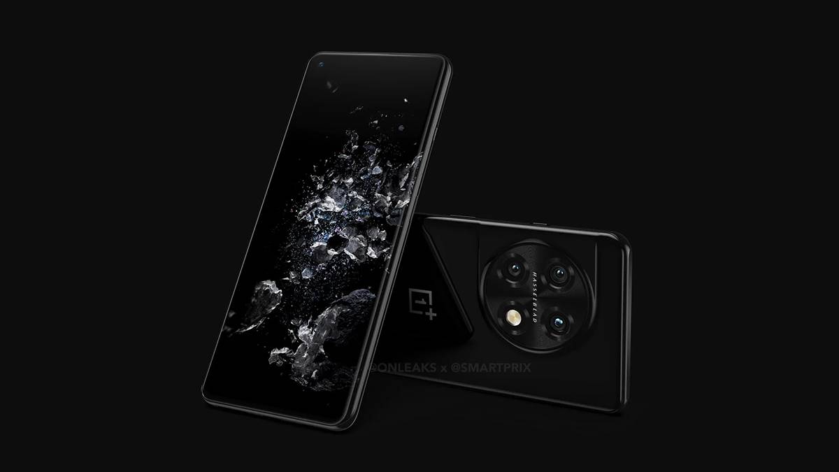 Leaked render of the OnePlus 11 Pro on black background