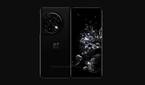 Leaked render of the OnePlus 11 Pro showcasing the device's front and back on black background.