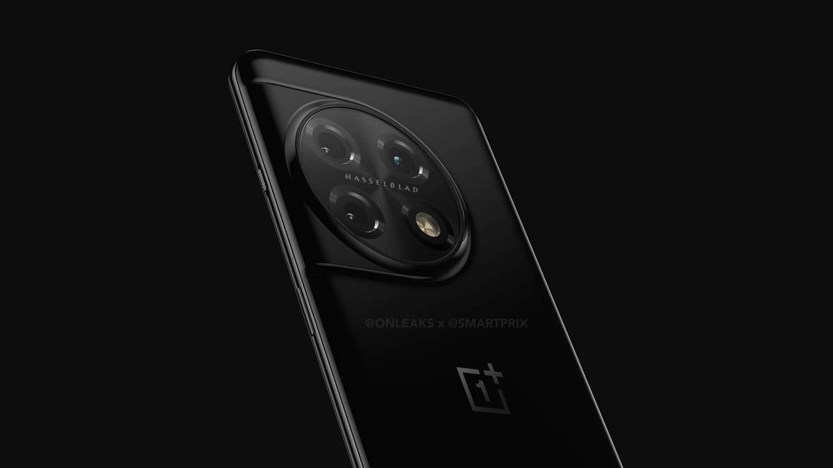 Leaked render of the OnePlus 11 Pro showcasing its rear-facing camera setup.