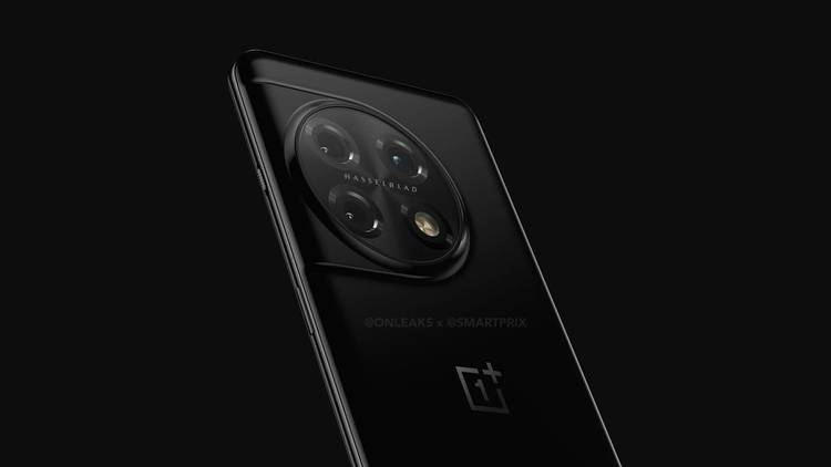 Leaked render of the OnePlus 11 Pro showcasing its rear-facing camera setup.