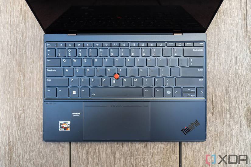 Top down view of ThinkPad Z13 keyboard