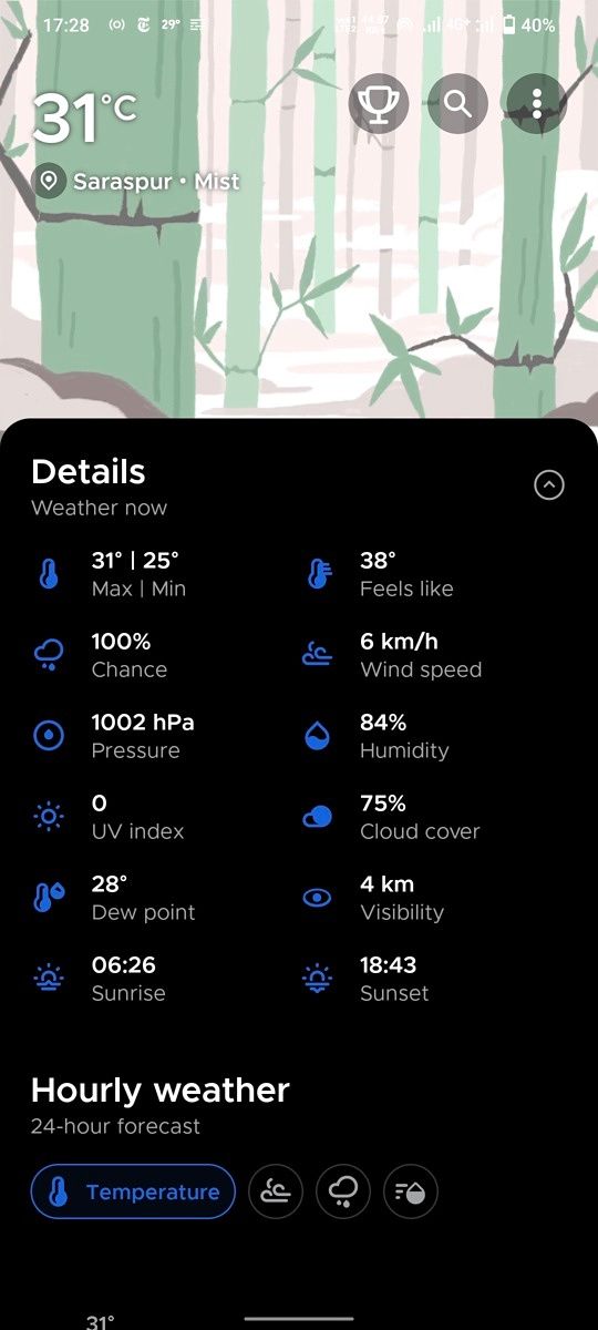 Overdrop homescreen in dark mode