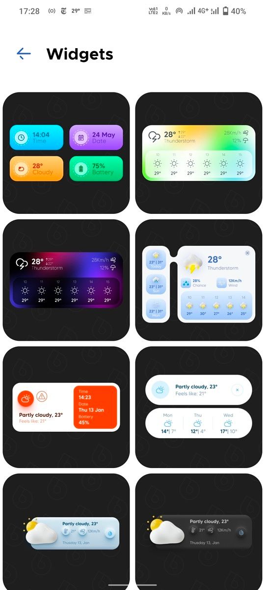 Overdrop weather widgets