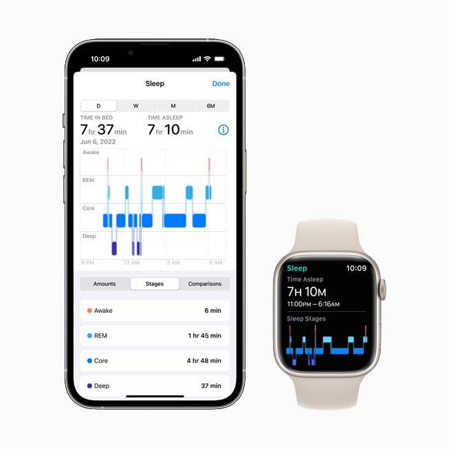 Sleep stages in watchOS 9