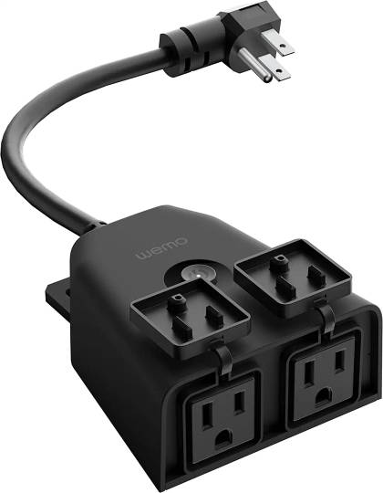 This outdoors outlet has two sockets and an IP44 housing to protect it from the weather. It's also extremely versatile, supporting HomeKit and IFTTT as well, though it's a shame you can't control each outlet independently. But you don't need a hub, as the plug connects directly to your home network.