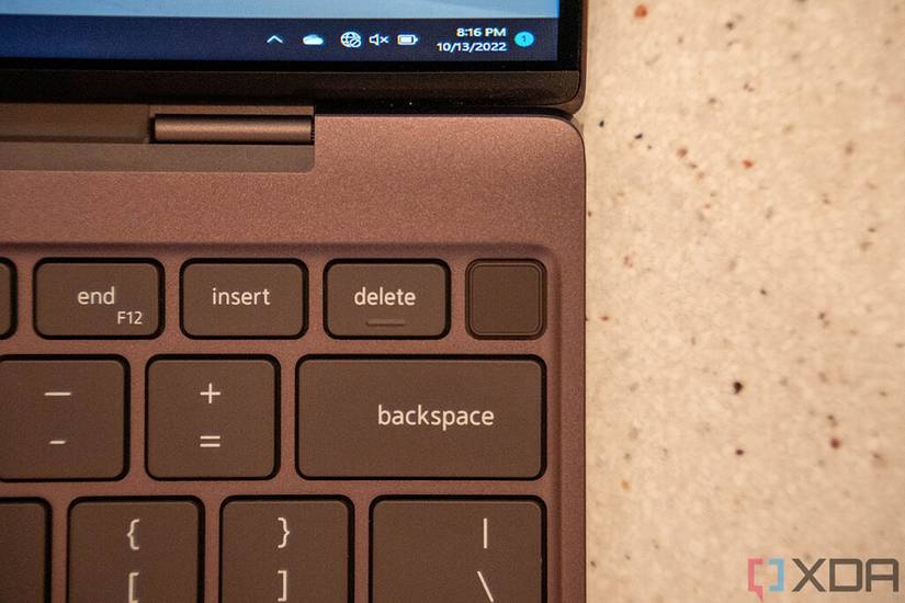 Close up of XPS 13 fingerprint sensor