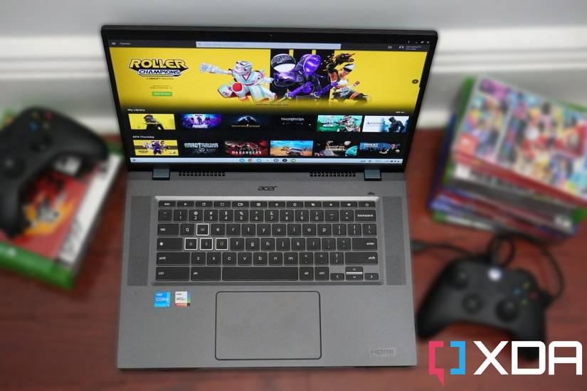 Top-down view of the Acer Chromebook 516 GE.