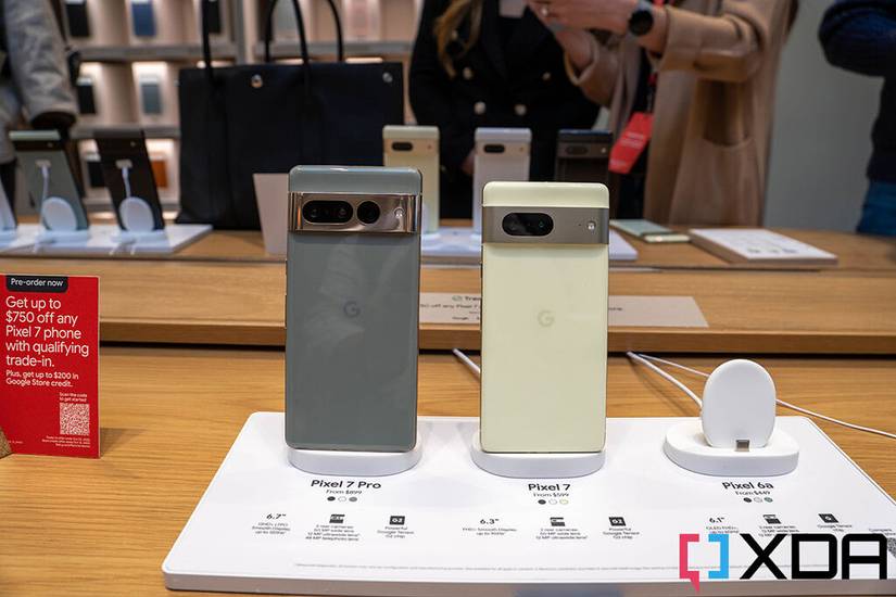 Google Pixel 7 Pro is Hazel color and Google Pixel 7 in Lemongrass color