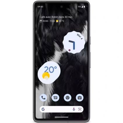 Google Pixel 7 display on white background.