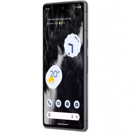 Google Pixel 7 side view on white background.