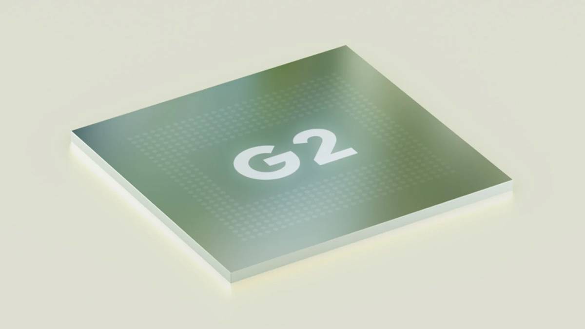Google Tensor G2 graphic on lime background.