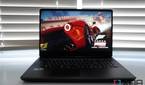 MSI Gaming laptop on a desk in front of blinds