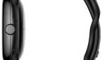 Matte Black Google Pixel Watch side view on white background.