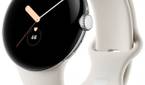 Silver Pixel Watch on white background.