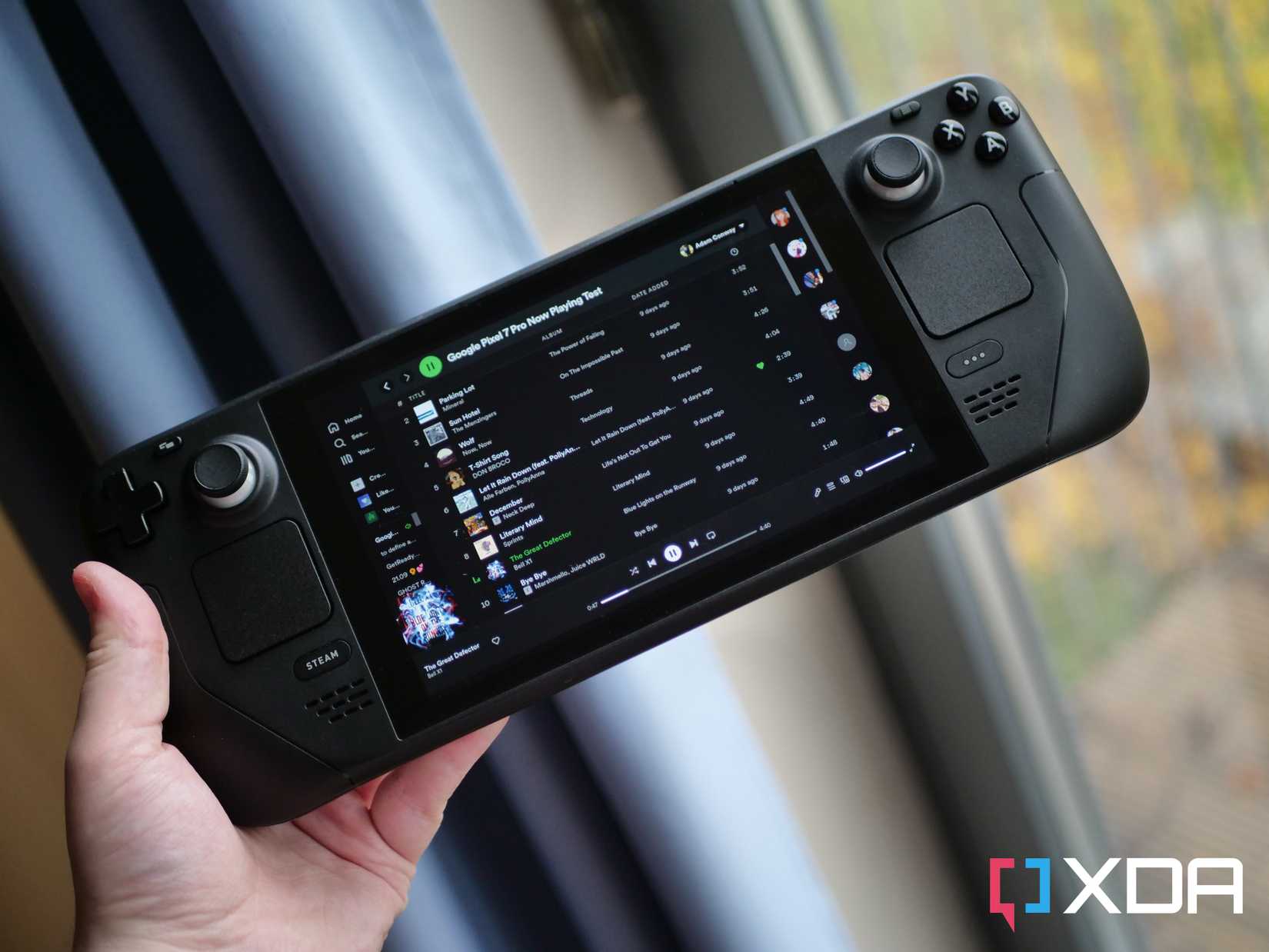 Spotify running on the Steam Deck