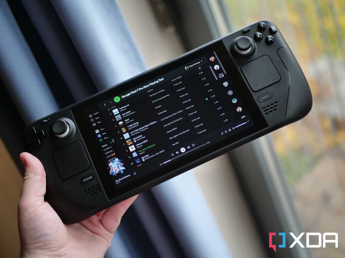 Spotify running on the Steam Deck