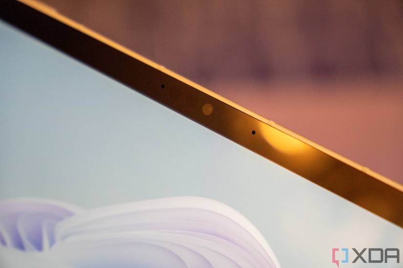 Close up of webcam in Surface top bezel
