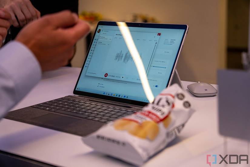 Bag of chips and a Surface Pro 9
